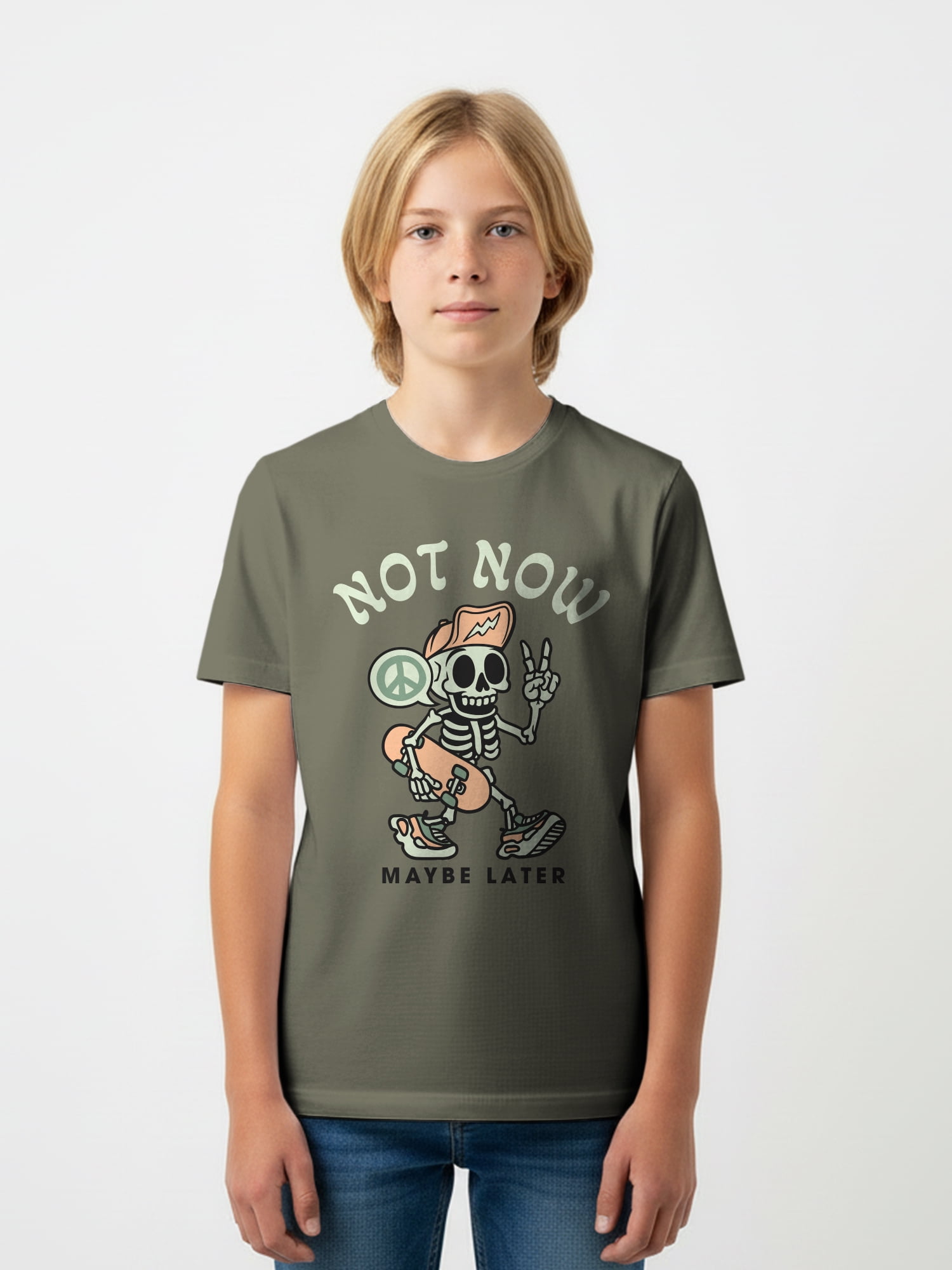 Wonder Nation, Boys' & Big Boys' Not Now Graphic Tee with Short