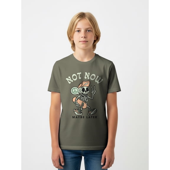 Wonder Nation, Boys' & Big Boys' Not Now Graphic Tee with Short Sleeves, Sizes 4-18