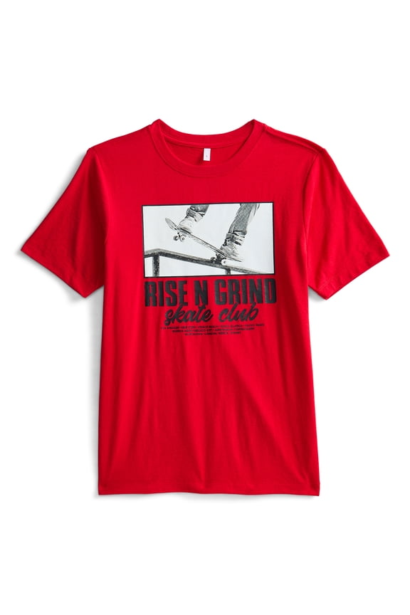 , Boys' & Big Boys' Rise N' Grind Graphic Tee with Short Sleeves, Sizes 4-18