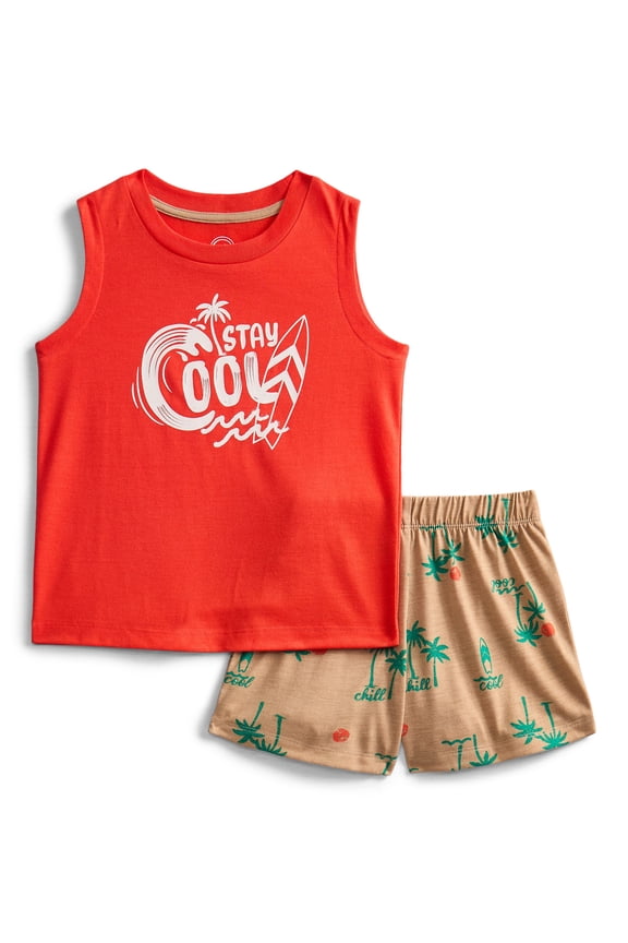 Boys Graphic Tank Top and Shorts Sleep Set, 2-Piece, Sizes 4-18