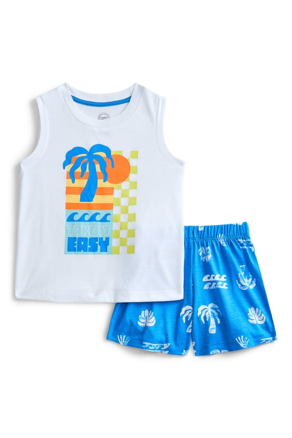 Boys Graphic Tank Top and Shorts Sleep Set, 2-Piece, Sizes 4-18