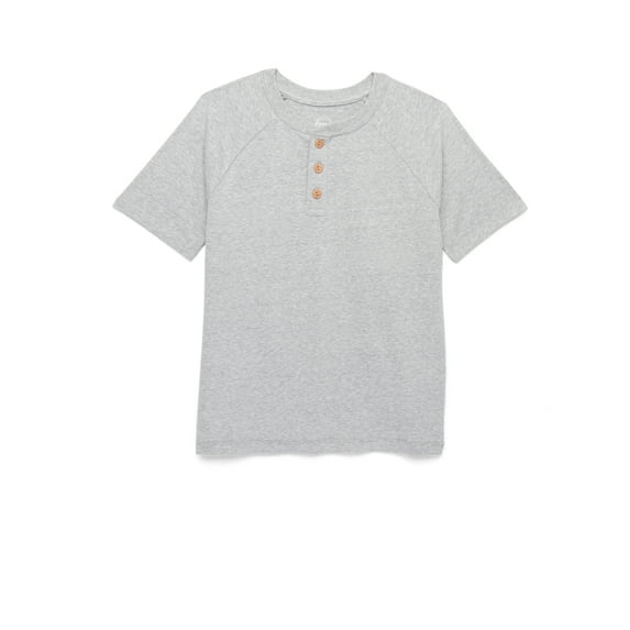 Wonder Nation Boys Henley Shirt with Short Sleeves, Sizes 4-18 & Husky