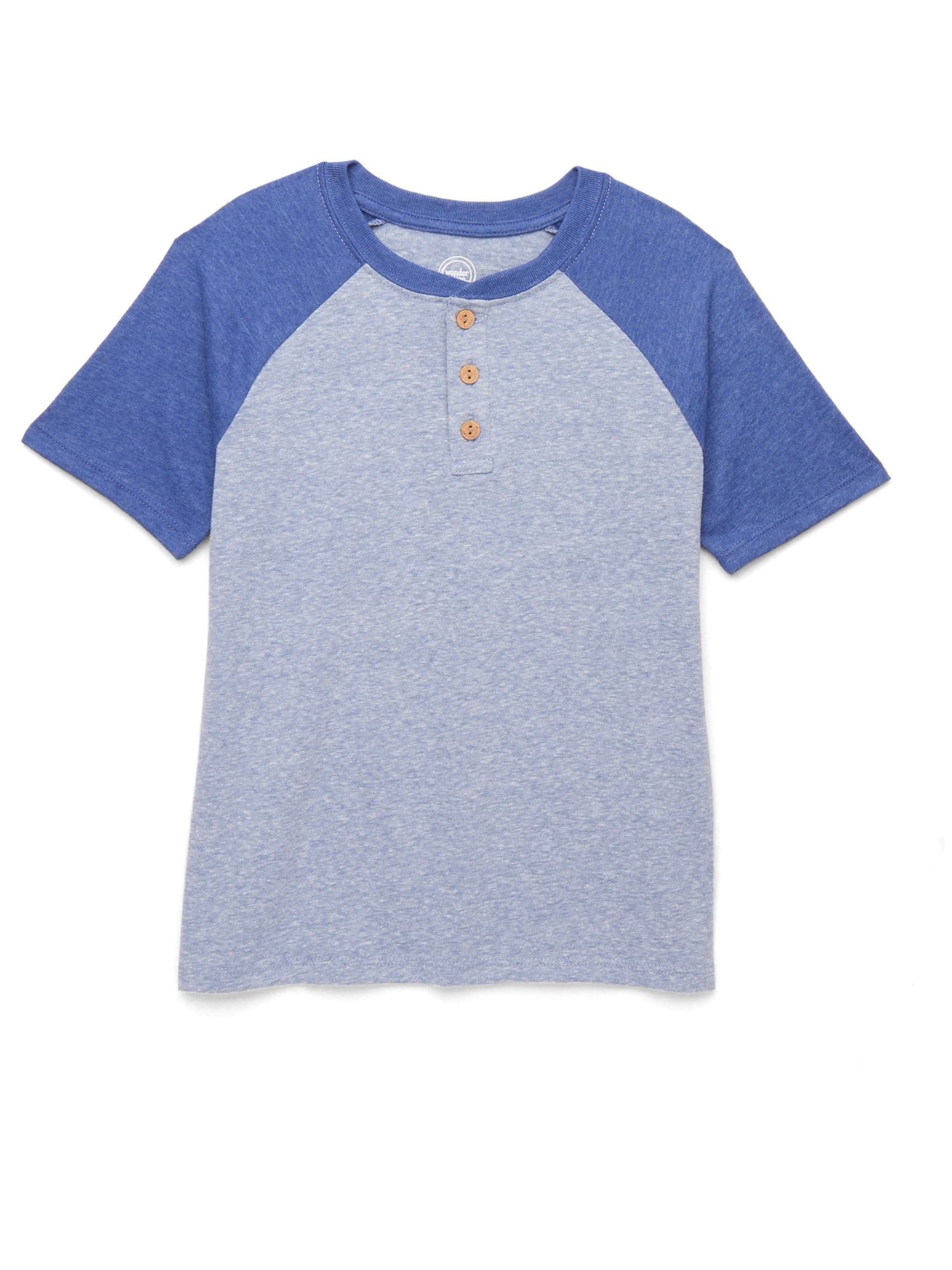 Wonder Nation Boys Henley Shirt with Short Sleeves, Sizes 4-18 & Husky