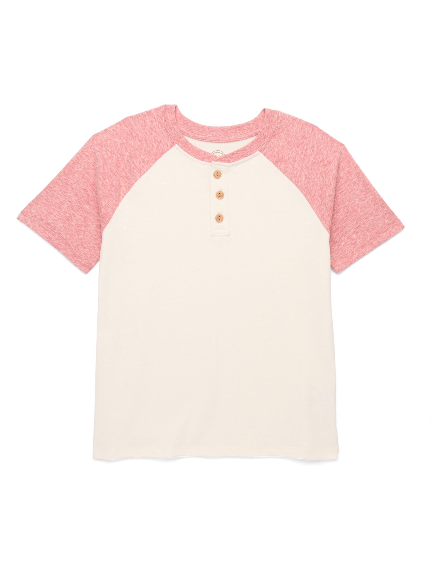 Wonder Nation Boys Henley Shirt with Short Sleeves, Sizes 4-18 & Husky