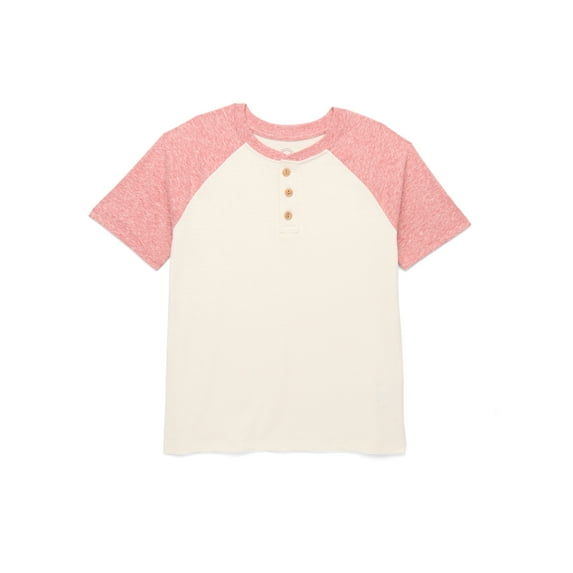 Wonder Nation Boys Henley Shirt with Short Sleeves, Sizes 4-18 & Husky