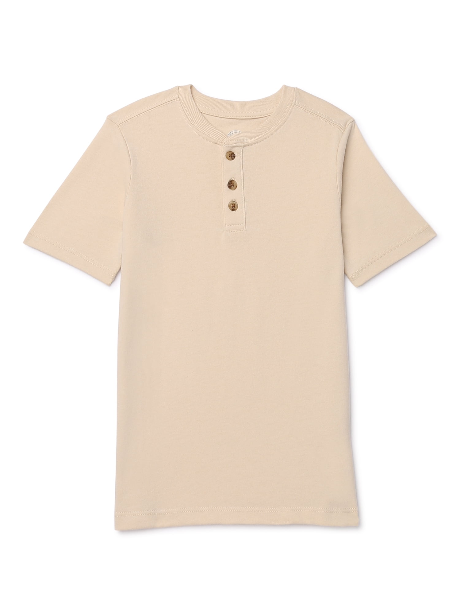 Wonder Nation Boys Henley Shirt with Short Sleeves, Sizes 418