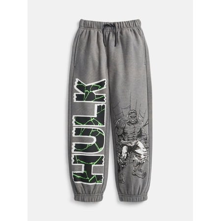 Wonder Nation Boys' Hulk Graphic Jogger Pants, Sizes 4-18