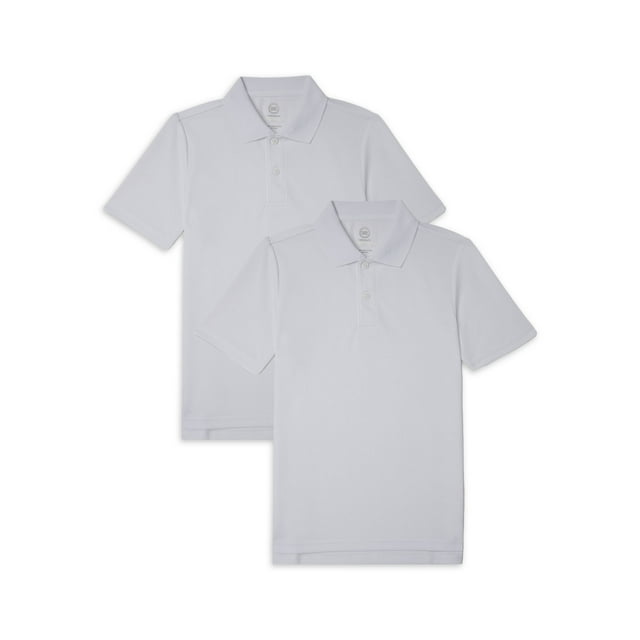 Wonder Nation Boys Husky School Uniform Short Sleeve Performance Polo