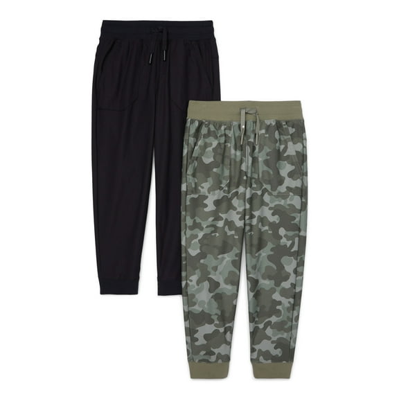 Wonder Nation Boys Hybrid Joggers, 2-Pack, Sizes 4-18 & Husky