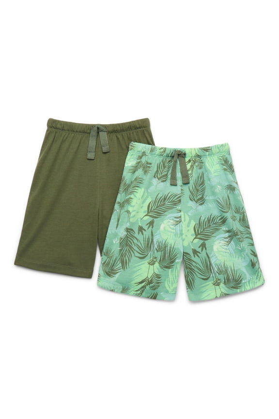 Boys Jersey Sleep Shorts, 2-Pack, Sizes 4-18 Husky