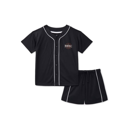 Wonder Nation Boys Jersey Top and Shorts Pajama Set, 2-Piece, Sizes 4-18