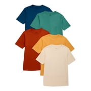 Wonder Nation Boys Kid Tough Short Sleeve T-Shirt, 5-Pack, Sizes 4-18 & Husky