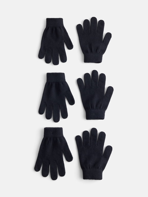 Boys Knit Gloves, 3 Pack