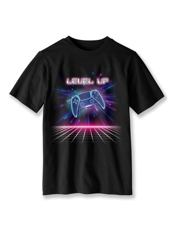 Boys' & Big Boys' Level Up Matrix, Short Sleeve, Graphic T-Shirt, Sizes 4-18