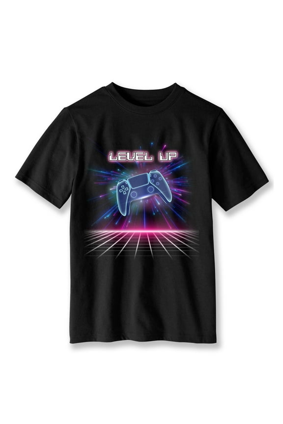 Boys' & Big Boys' Level Up Matrix, Short Sleeve, Graphic T-Shirt, Sizes 4-18