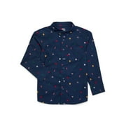 ONLINE Wonder Nation Boys’ Button Up Shirt with Long Sleeves, Sizes 4-18 & Husky