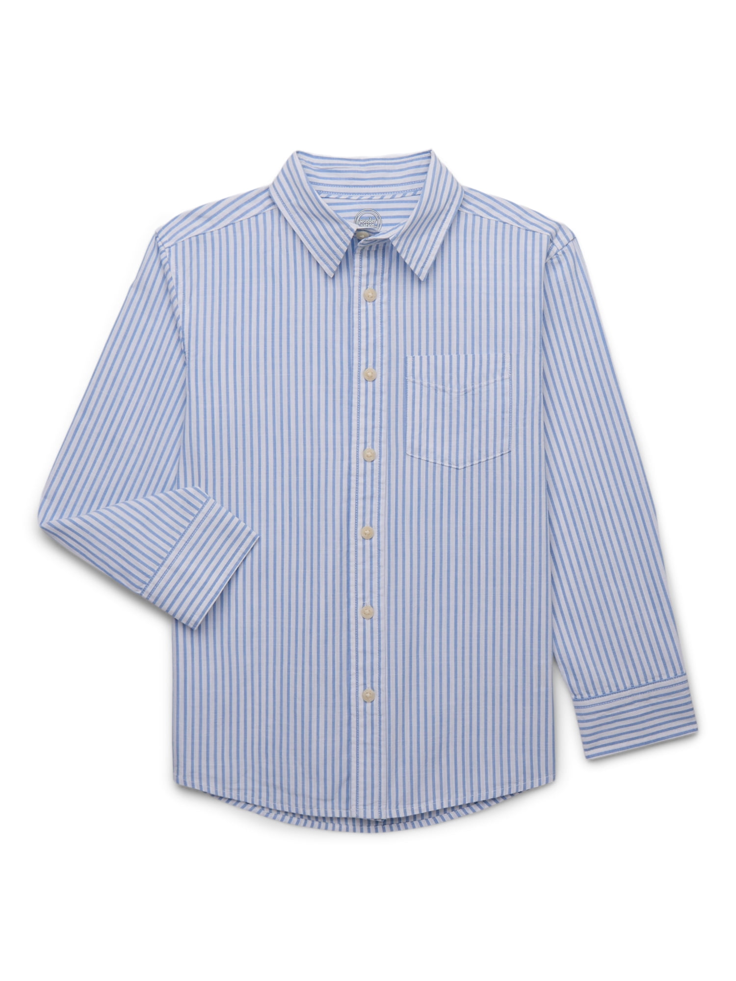Veste En Jean Denim Bleu à Manches Longues Pour Garçon Wonder Nation - Taille Large (10-12 Ans) | Style Décontracté Avec Poches