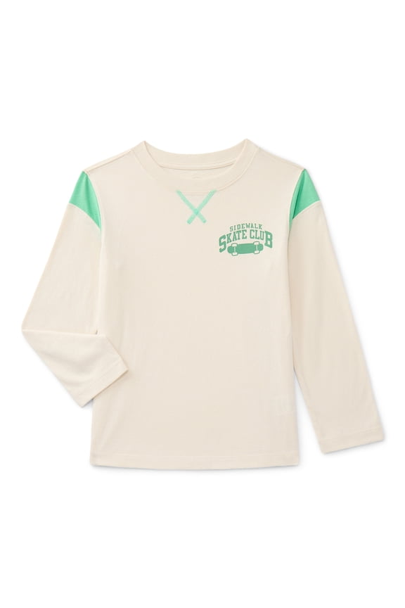 Little Boys Colorblock Tee with Long Sleeves, Sizes 4-10