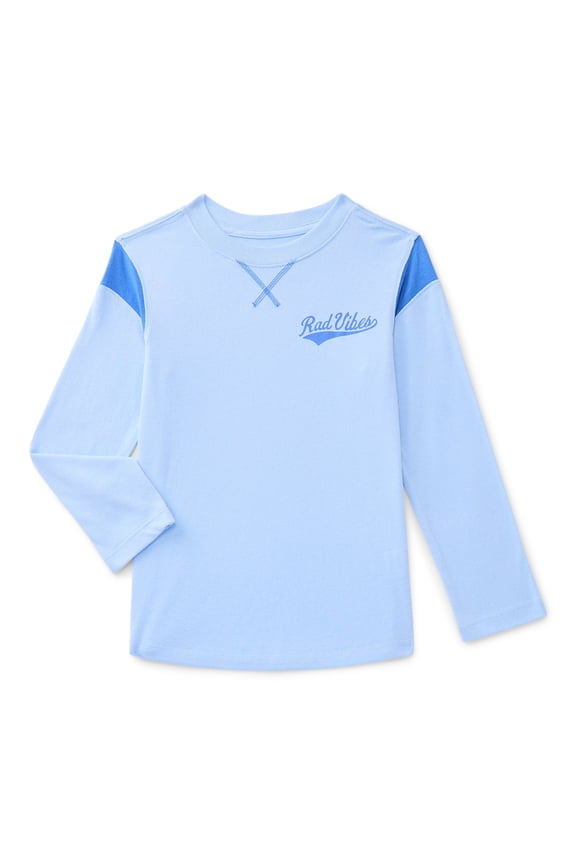 Little Boys Colorblock Tee with Long Sleeves, Sizes 4-10