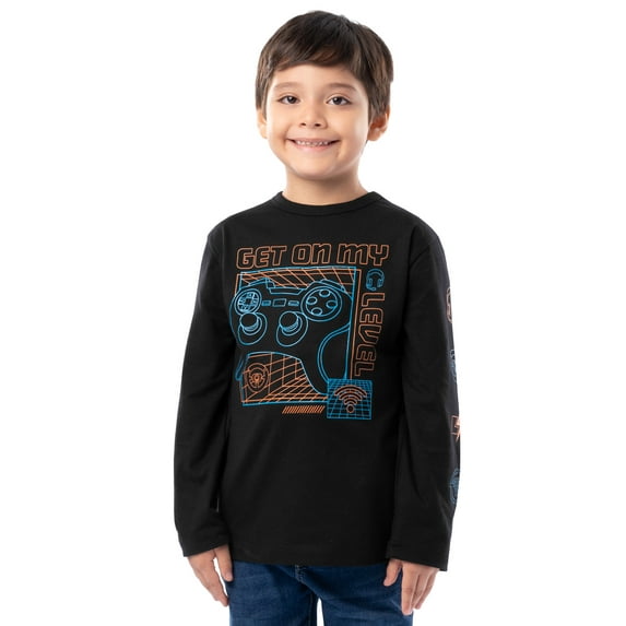 Wonder Nation Boys Long Sleeve Elevated Graphic T-Shirt, Sizes 4-18 & Husky