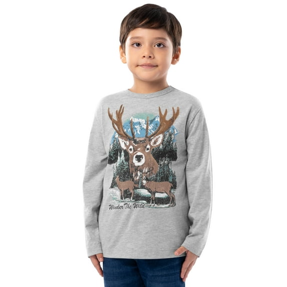 Wonder Nation Boys Long Sleeve Elevated Graphic T-Shirt, Sizes 4-18 & Husky