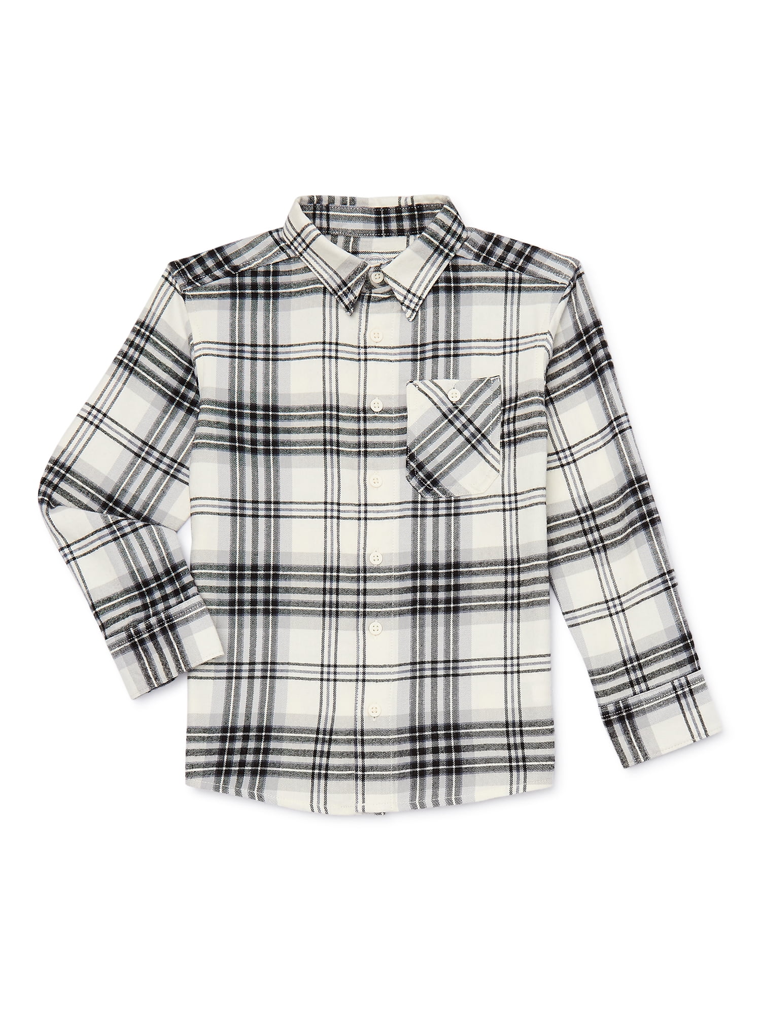 Wonder Nation Boys Long Sleeve Flannel Shirt, Sizes 4-18 & Husky