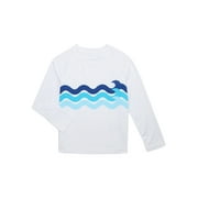 Wonder Nation Boys Long Sleeve Rash Guard with UPF50+, Sizes 4-18 & Husky