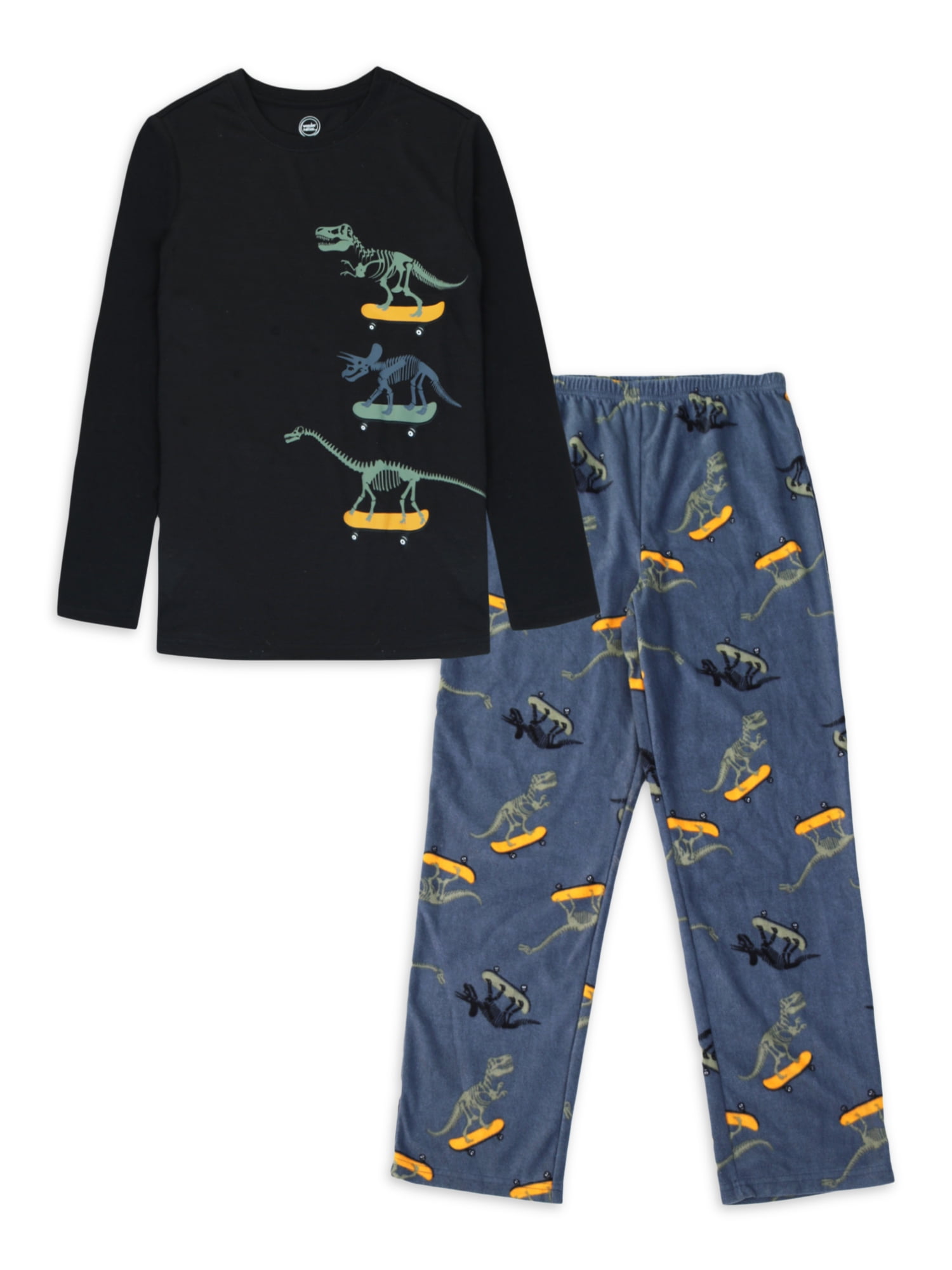 Wonder Nation Boys Long Sleeve Graphic Top with Jogger Pants Sleep