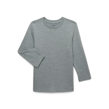 Wonder Nation Boys Long Sleeve Heavyweight Boxy T-Shirt, Sizes 4-18 & Husky