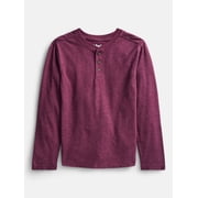 Wonder Nation Boys Henley Shirt with Long Sleeves, Sizes 4-18