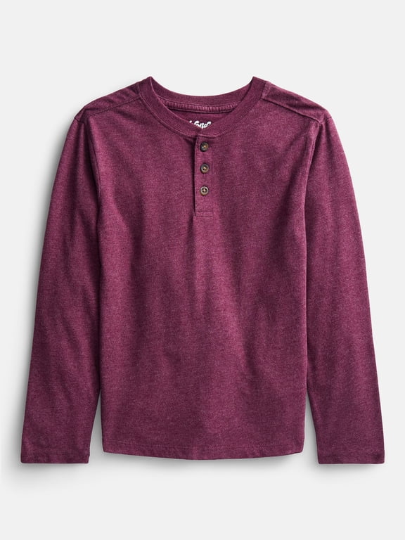 Boys Henley Shirt with Long Sleeves, Sizes 4-18