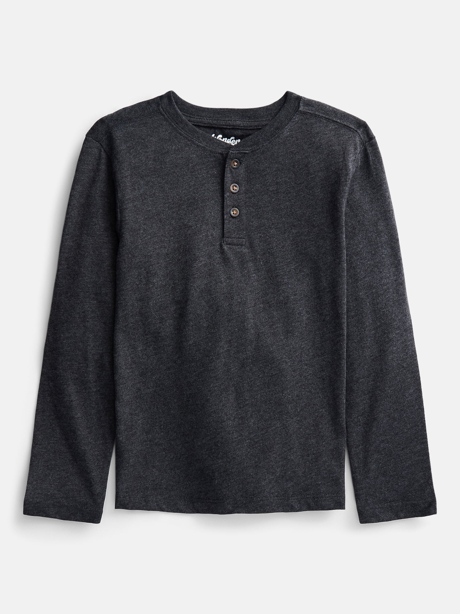 Wonder Nation Boys Henley Shirt with Long Sleeves, Sizes 4-18
