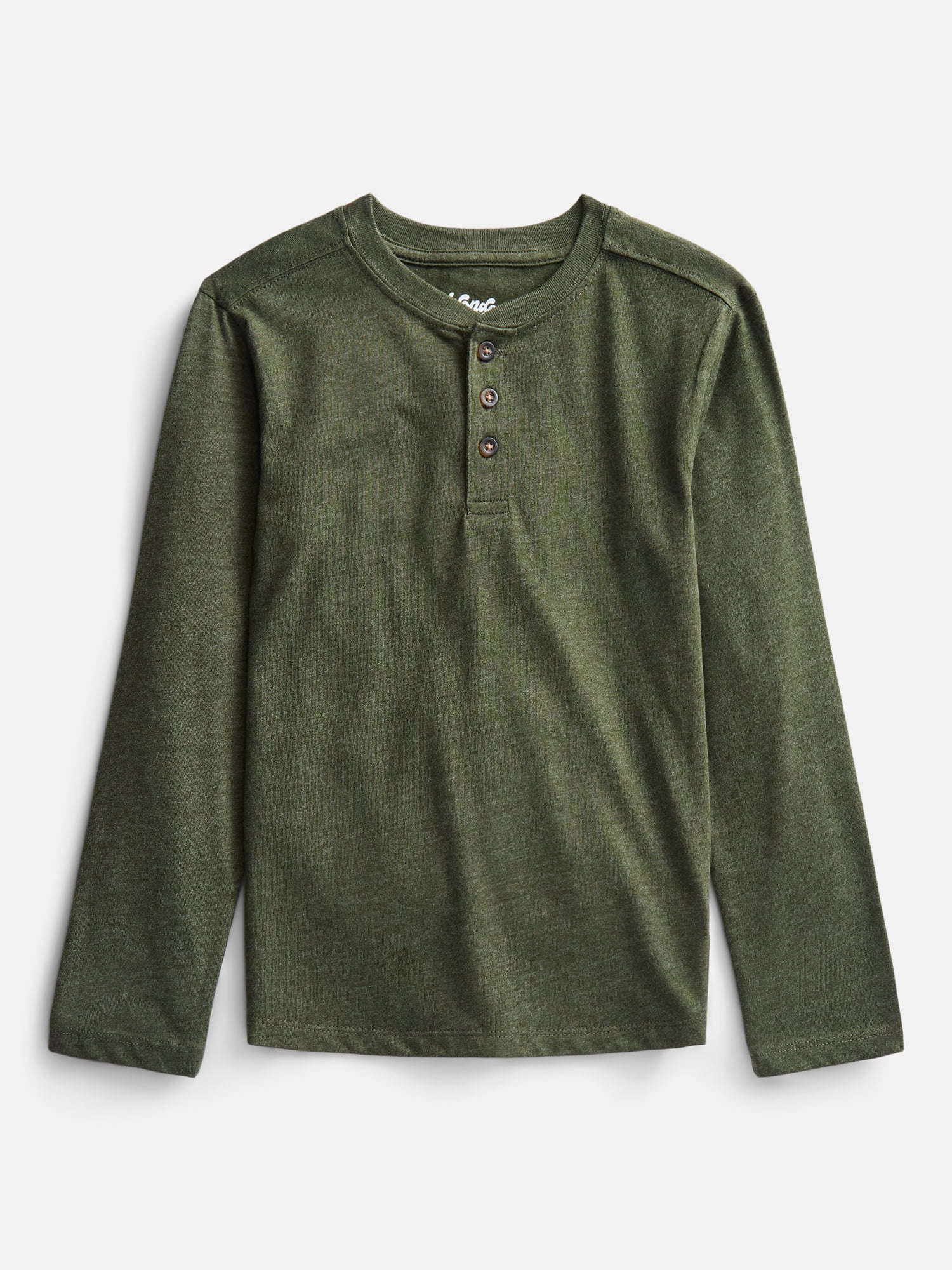 Wonder Nation Boys Henley Shirt with Long Sleeves, Sizes 4-18