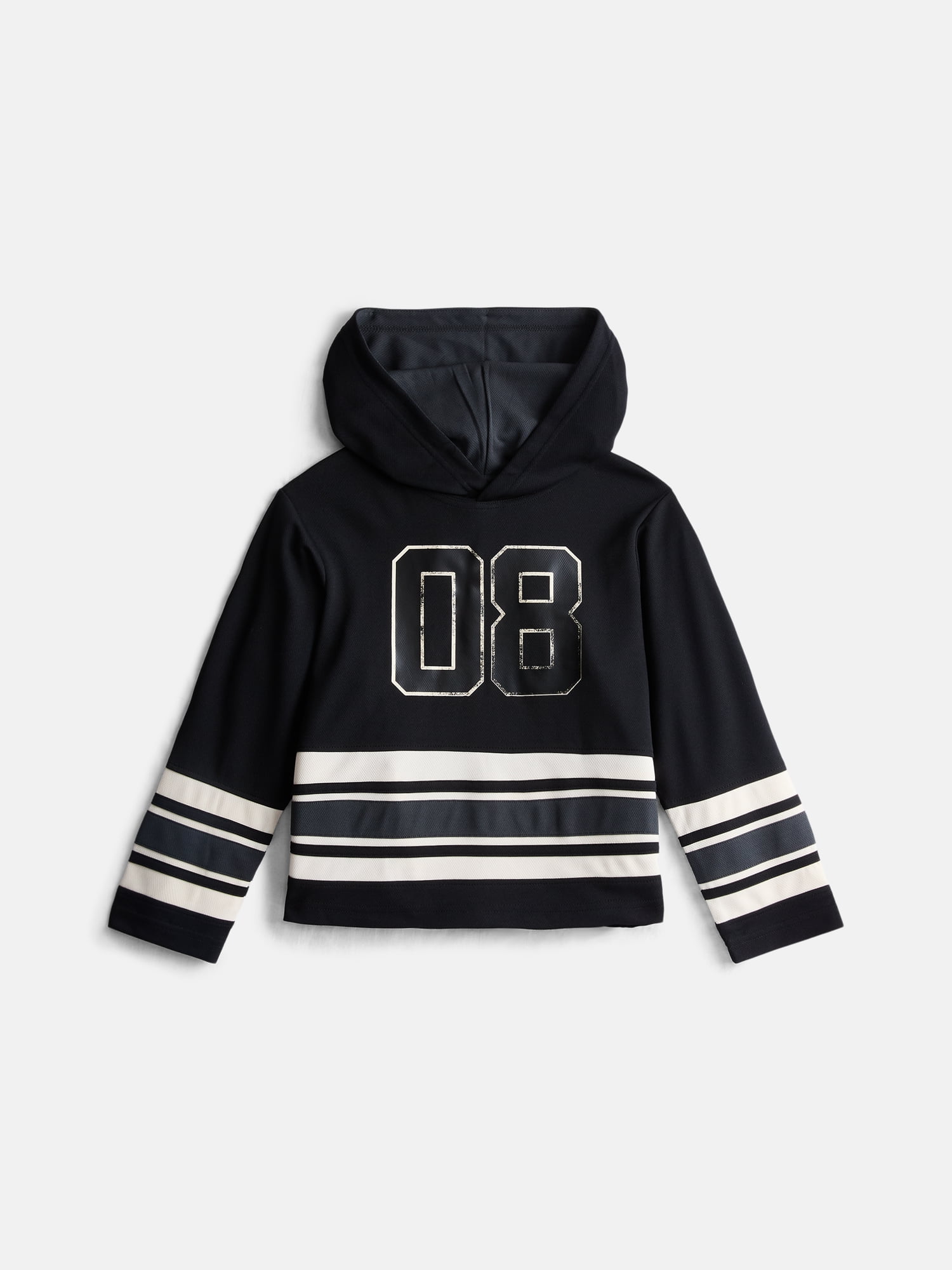 Wonder Nation Boys Hooded Hockey Jersey with Long Sleeves, Sizes 4-18