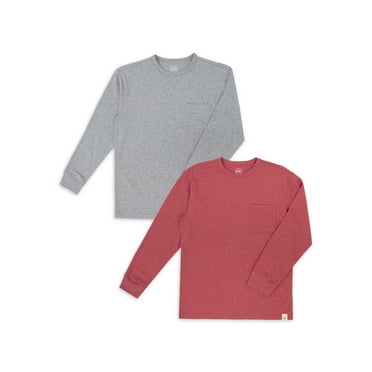 Wonder Nation Boys Long Sleeve Pocket T-Shirt, 2-Pack, Sizes 4-18 & Husky