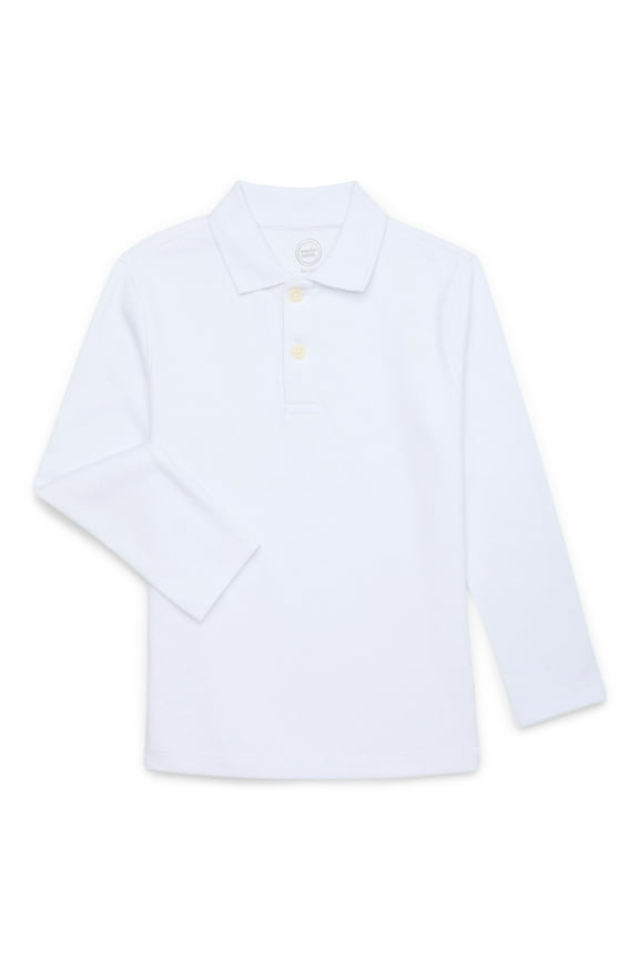 Boys Long Sleeve Polo Shirt, Sizes 4-18 & Husky