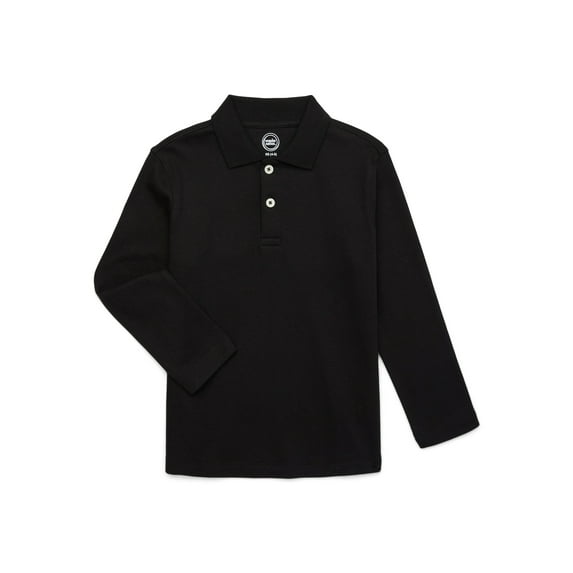 Wonder Nation Boys Long Sleeve Polo Shirt, Sizes 4-18 & Husky