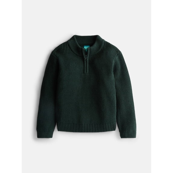 Wonder Nation Boys Quarter Zip Sweater with Long Sleeves, Sizes 4-18 & Husky