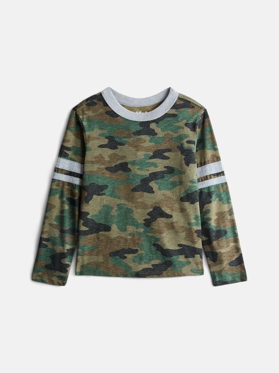 Boys Ringer Tee with Long Sleeves, Sizes 4-18