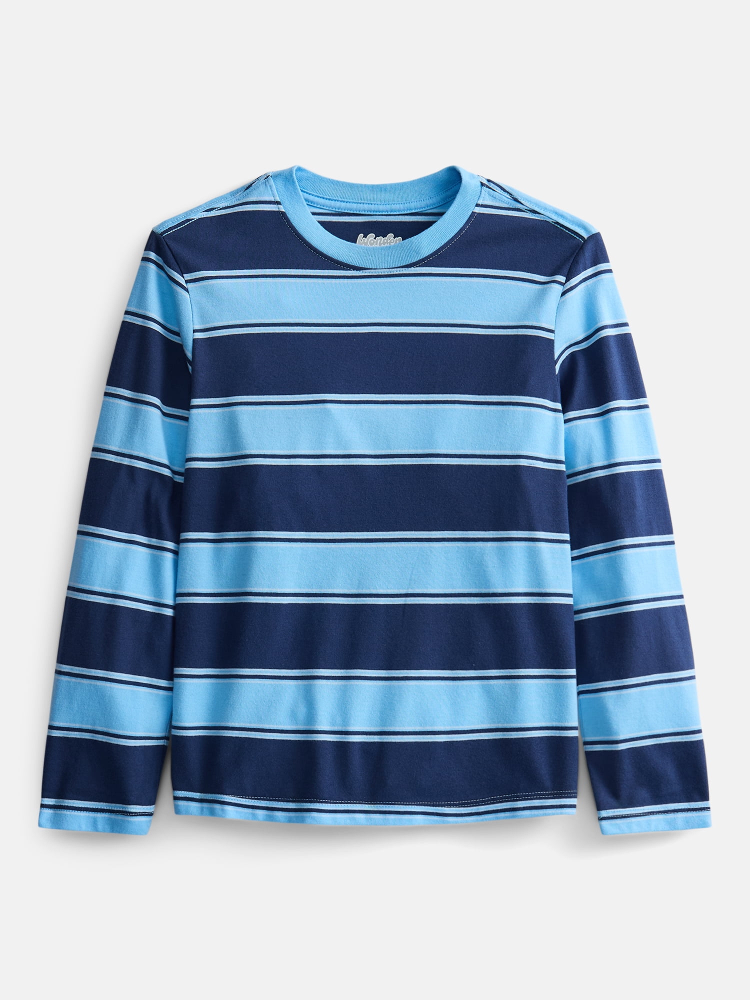 Wonder Nation Boys Striped Tee with Long Sleeves, Sizes 4-18
