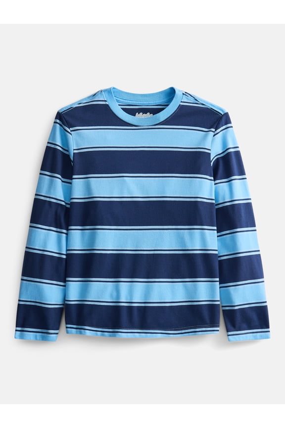 Boys Striped Tee with Long Sleeves, Sizes 4-18