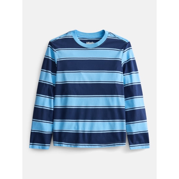 Wonder Nation Boys Striped Tee with Long Sleeves, Sizes 4-18