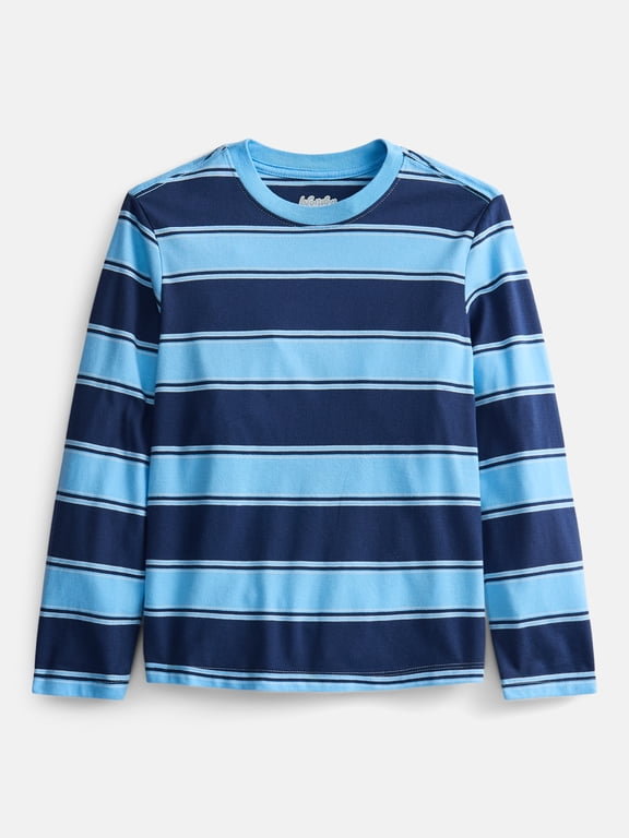 Boys Striped Tee with Long Sleeves, Sizes 4-18