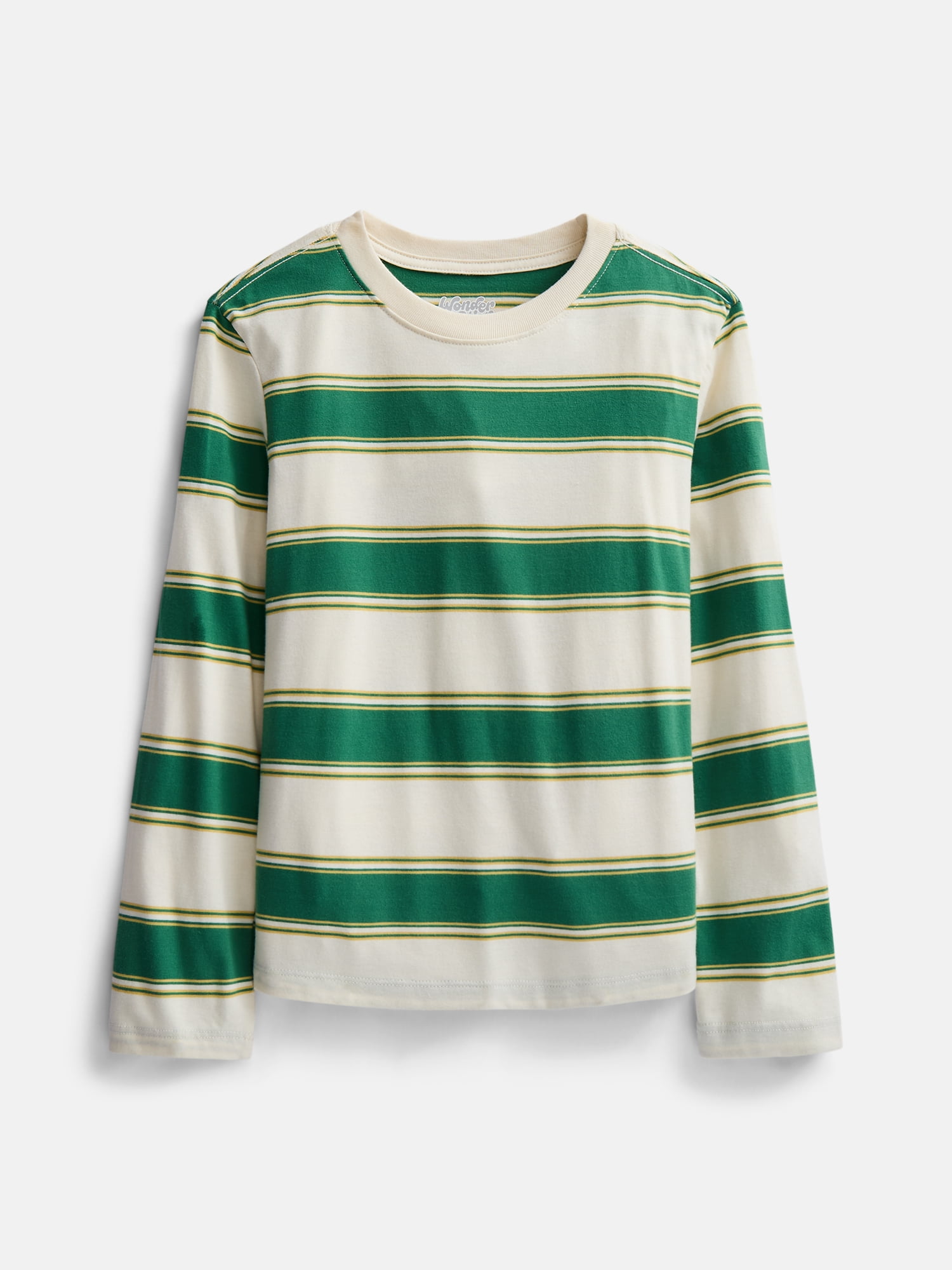 Wonder Nation Boys Striped Tee with Long Sleeves, Sizes 4-18