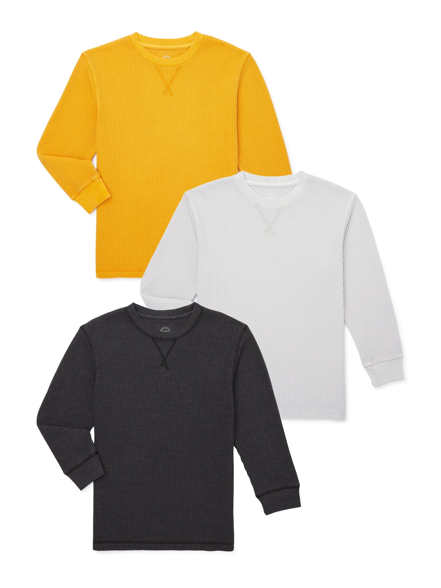 Wonder Nation Boys Long Sleeve Thermal Shirt, 3-Pack, Sizes 4-18 ...