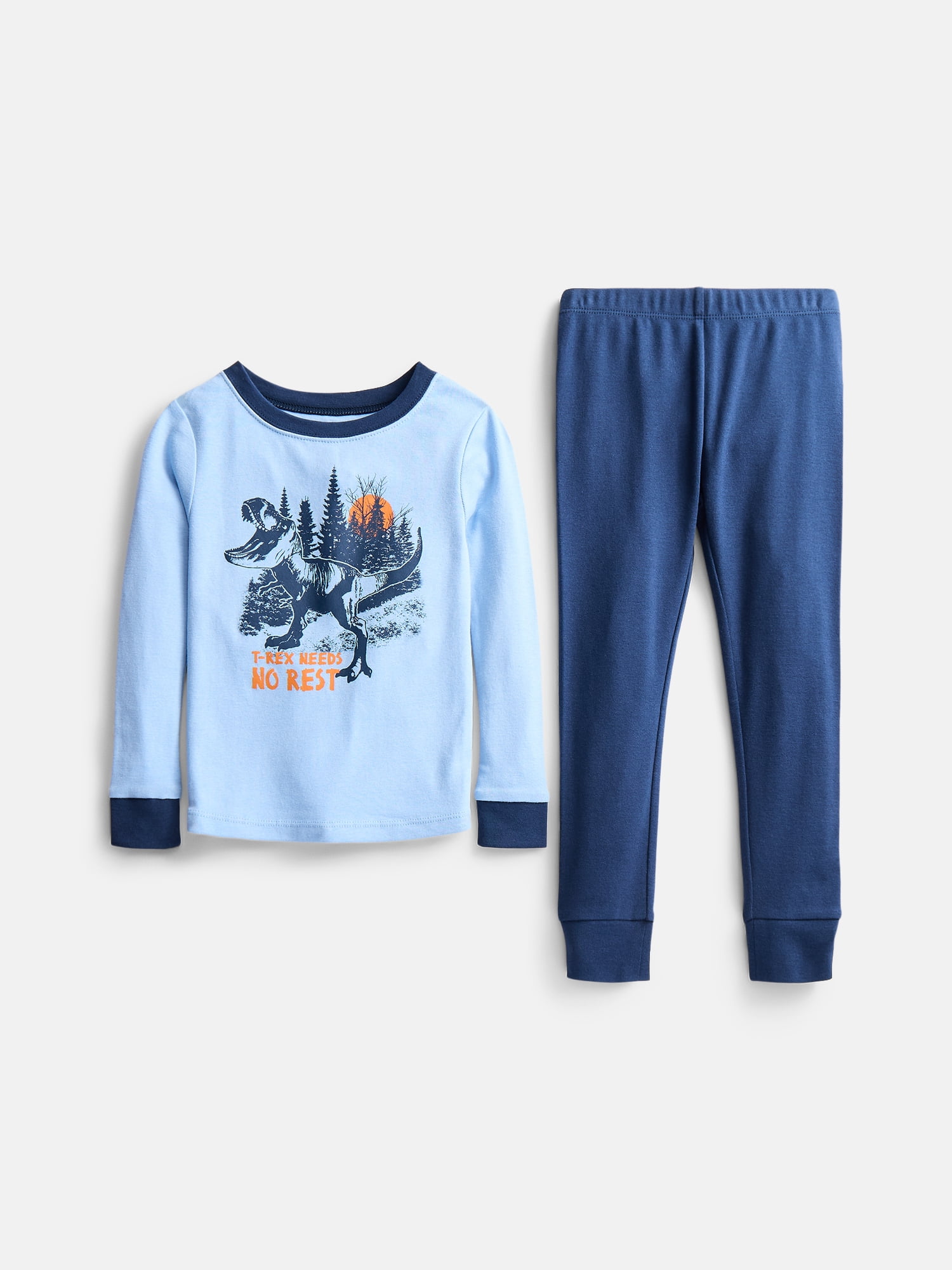 Wonder Nation Boys' Snug Fit Cotton Pajama Top and Pants Set, 2-Piece, Sizes 4-10