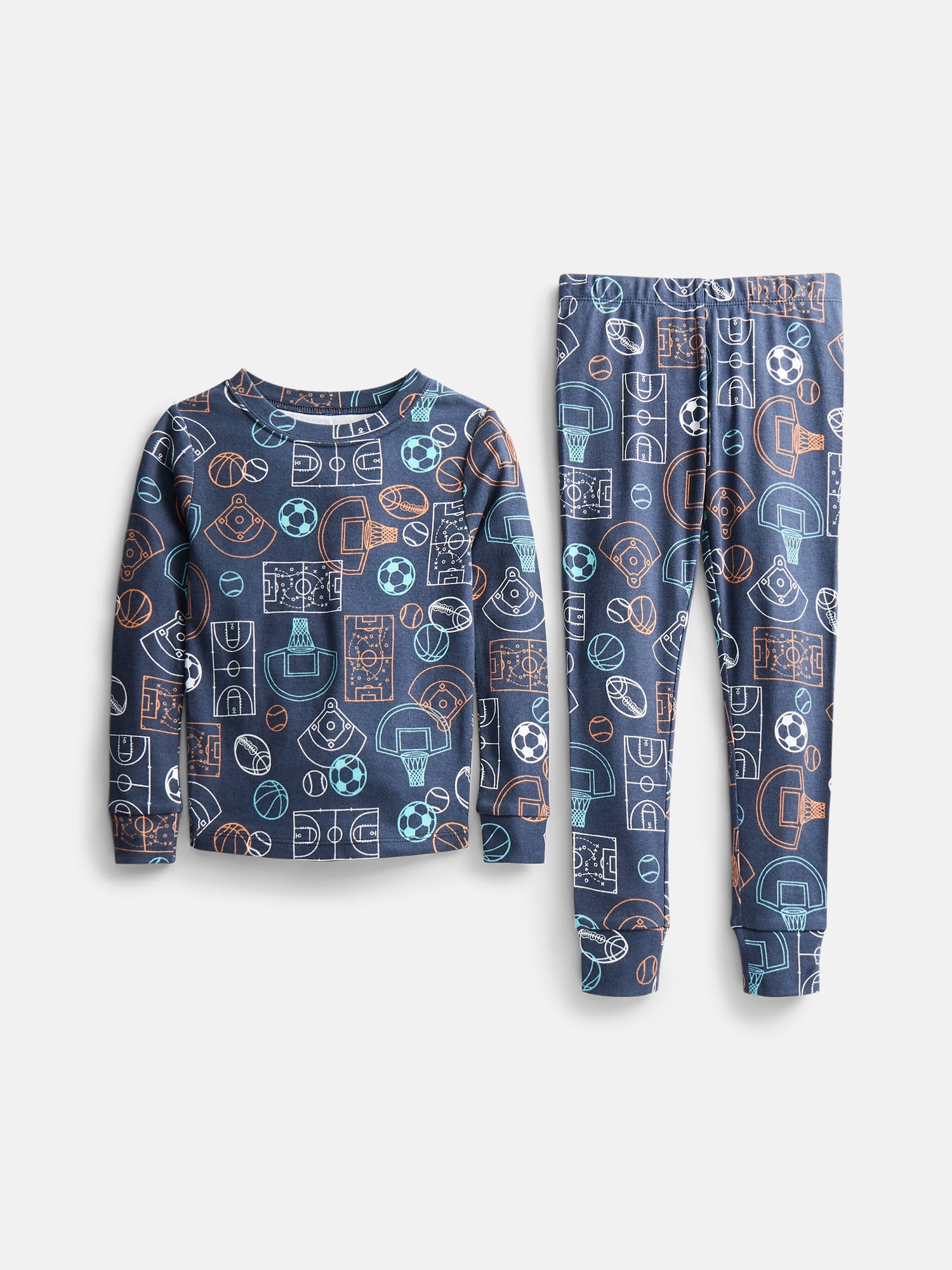 Wonder Nation Boys' Snug Fit Cotton Pajama Top and Pants Set, 2-Piece, Sizes 4-10