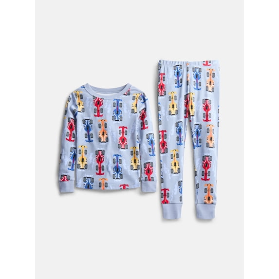 Wonder Nation Boys' Snug Fit Cotton Pajama Top and Pants Set, 2-Piece, Sizes 4-10