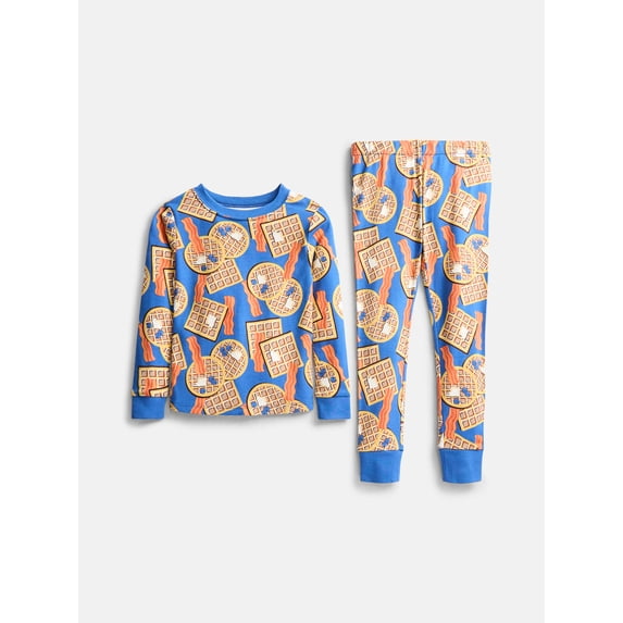 Wonder Nation Boys' Snug Fit Cotton Pajama Top and Pants Set, 2-Piece, Sizes 4-10