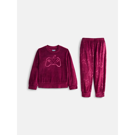 Wonder Nation Boys' Velour Top and Jogger Pants Sleep Set, 2-Piece, Sizes 4-18
